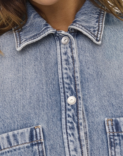 Only - Onlcassie Denim Skjorte - Light Blue Denim